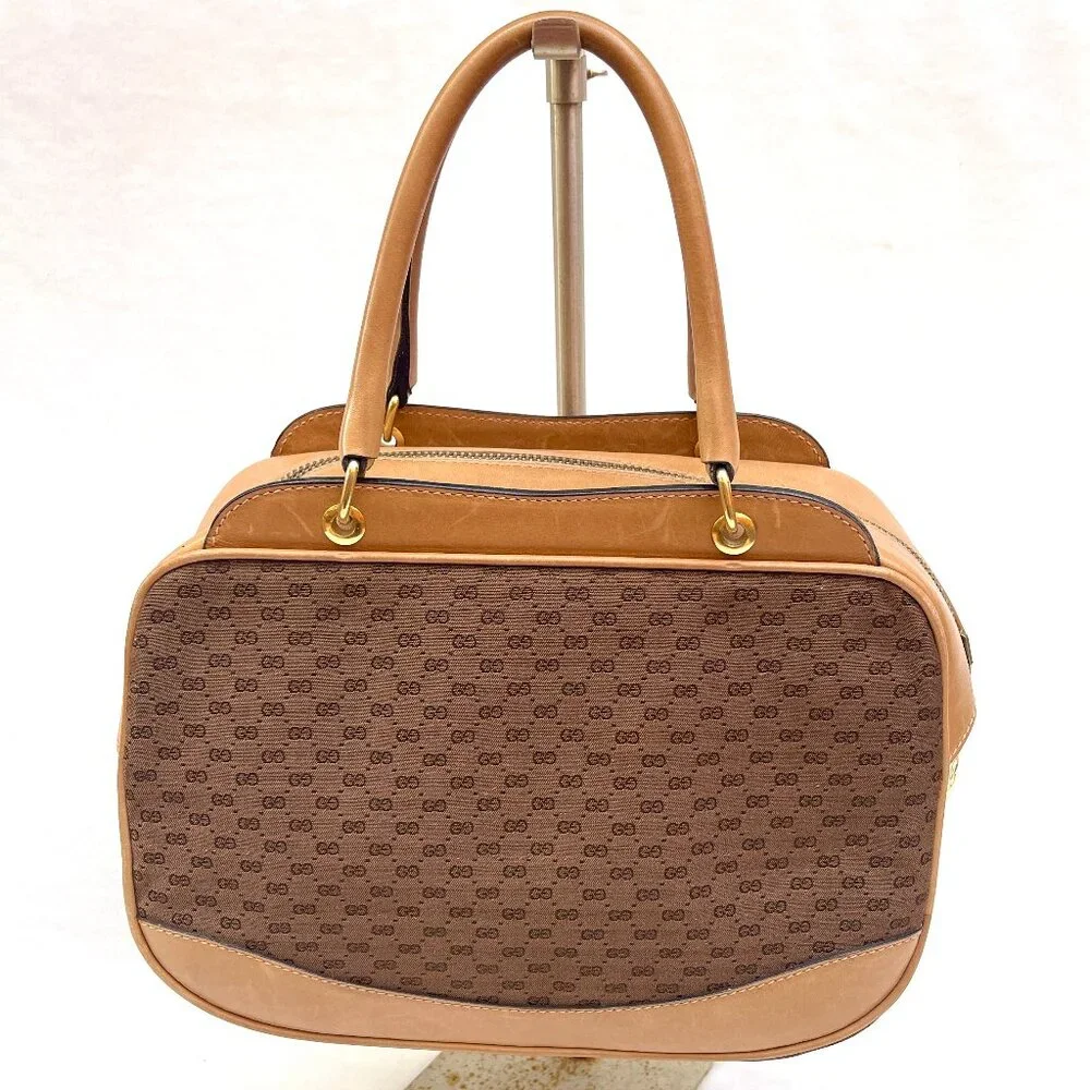 Gucci Micro GG Monogram canvas/leather vintage handbag - Picture 3 of 14